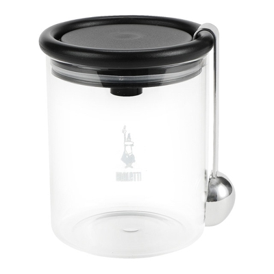 Bialetti - Bote De Vidrio Para Café Con Cuchara Dosificadora Transparente