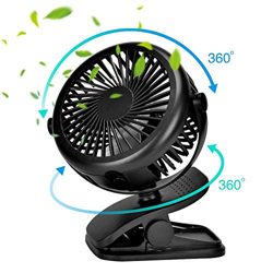 Queta Mini Ventilador USB Portátil Personal Ventilador PC Recargable Bateria Ventilador Clip Mini Fan Silencioso para el Cochecito de Bebé, Coche, Hog precio