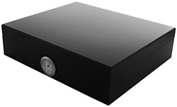 GERMANUS Humidor de Puros "Movel" con Higrómetro y Humidificador y el Manual Germanus Libro en Oscuro Nero en oferta