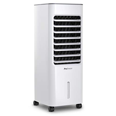 Pro Breeze® Climatizador Evaporativo Portátil 5L con 4 Modos de Funcionamiento, 3 Velocidades de Ventilador, Pantalla LED y Control Remoto. De Alta Po