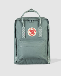 Fjällräven - Mochila Kanken De Vinilo Impermeable En Verde Con Asas Estampadas en oferta