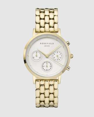 Rosefield - Reloj De Mujer Gabby NWG-N90 Cronógrafo De Acero Dorado