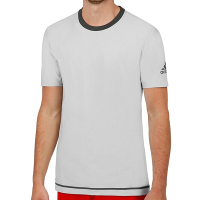 adidas Barricade Camiseta De Manga Corta Hombres - Gris Claro, Negro