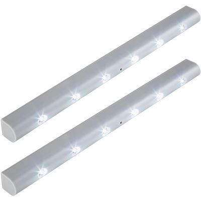 2 LED Barra de luz con sensor de movimiento, Gris