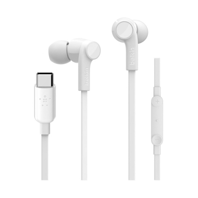 Belkin - Auriculares De Botón Rockstar Blanco Con Conector USB-C