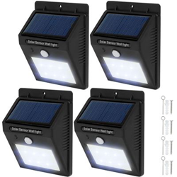 4 focos solares LED con sensor de movimiento, Negro precio