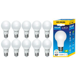 Garza ® Bombilla LED de bajo consumo estandar A60 E27 de 470LM y 6W de potencia equivalente a 40W y temperatura amarillo cálido 3.000K A+ 15.000H características