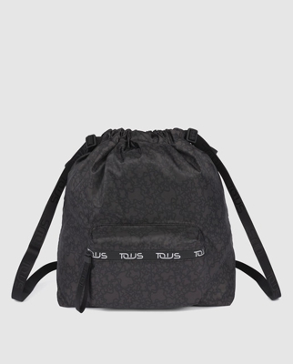 Tous - Mochila Plana De Mujer Kaos Mini Sport En Negro Con Estampado De Logos