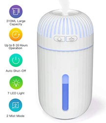 STLOVe Mini Humidificador USB Portátil Humectador Aire de Bebes Ambientador Difusores Aromaterapia 7-Color LED 2 Métodos de Pulverización 310ml Ultra  en oferta