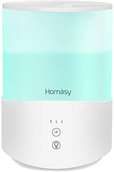 Homasy 2.5L Humidificador Aceites Esenciales,Humidificador Ultrasónico con Niebla Fría,Luces de Humor de 7 Colores, Llenado Superior,Modo de Reposo,Ap en oferta