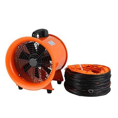 Mophorn Ventilador Profesional para Construcción 2295CFM Ventilador de Piso Industrial 220 V Ventilador de Tambor 3300RPM 0.7HP con Tubo Flexible