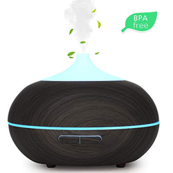 WD&CD Humidificador Aromaterapia Ultrasónico [300ML]， 7-Color LED, 3 Ajuste de Tiempo，Súper Mudo Difusor de Aceites Esenciales de luz para Bebes, Hoga en oferta