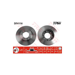 TRW Juego de 2 discos freno 285mm ventilado TOYOTA JINBEI HAIXING GRACE DF4116 en oferta