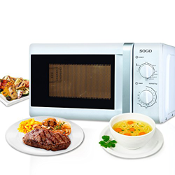 Sogo SS-845 - Microondas con Grill, 20L, 700W, 1000W de Grill, 5 niveles de Potencia, control manual, Plato giratorio de 25,5cm, Color Blanco características