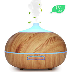 WD&CD Humidificador Aromaterapia Ultrasónico [300ML]， 7-Color LED, 3 Ajuste de Tiempo，Súper Mudo Difusor de Aceites Esenciales de luz para Bebes, Hoga características