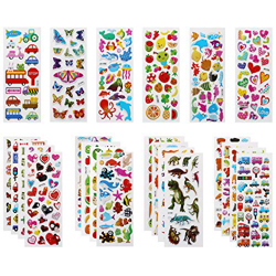 VLCOO Pegatinas para Niños 500+ 3D Puffy Pegatinas, 22 Hojas Variedad de Pegatinas para Regalos Gratificantes Scrapbooking Que Incluye Animales, Peces precio