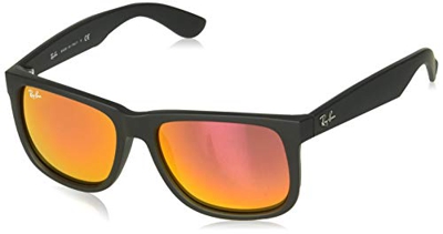 Rayban Justin RB4165 - Gafas de sol Unisex, Negro (Rojo 622/6Q), 55 mm