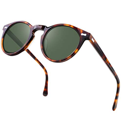 Carfia Vintage Polarizadas Gafas de Sol Mujer Hombre UV400 Protección para Viajes Conducir (Marco Tortuga Lente Verde) características