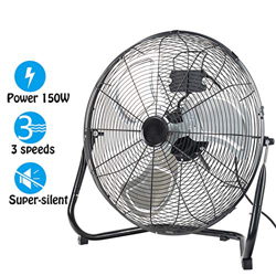 Dawoo Ventilador Industrial De 20", Ventilador De Piso Ultra Silencioso Ajustable De Tres Velocidades y Bajo Consumo De 150 Vatios (Negro) (20) características