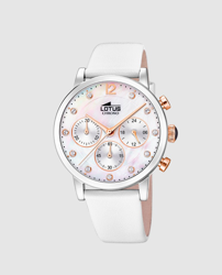 Lotus - Reloj De Mujer Trendy 18674/1 Cronógrafo De Piel Blanco precio