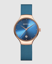 Bering - Reloj De Mujer 13326-368 De Malla De Acero Azul en oferta