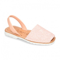 Menorquina Tira En Piel Extra Suave Con Glitter. 38 Rosa en oferta