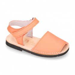 Menorquina Velcro Piso Flexible En Piel Extra Suave. 19 Coral. precio