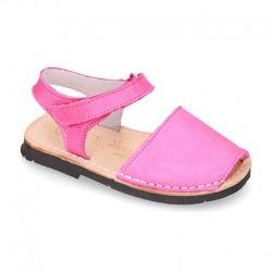 Menorquina Velcro Piso Flexible En Piel Extra Suave. 18 Fucsia en oferta