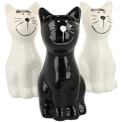 com-four® Radiador cerámico 3X con diseño de Gato en Blanco, Negro y Beige con Ganchos para Colgar (03 Piezas - Gato) precio