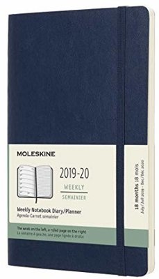 Moleskine 18 Months Weekly Note Calender Soft Cover Large  2019/2020 Saphire