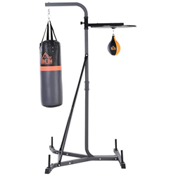 HOMCOM HOMCOM Sacos de Boxeo con Soporte Regulable en altura en 4 Niveles 166.5cm - 181.5cm incluye Bola Velocidad de Boxeo Tipo Pera 104x156x202cm características