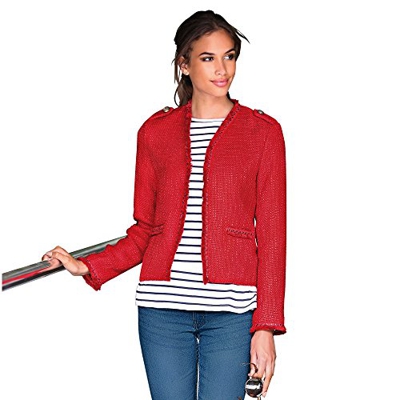 Chaqueta Tapeta de fantasía en el Escote v Mujer by Vencastyle - 013288,Rojo,50