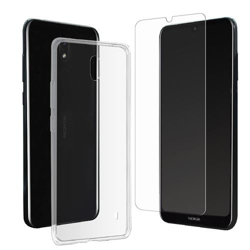 Funda Muvit Cristal Soft Transparente + Protector de pantalla Cristal templado para Nokia 2.2 en oferta