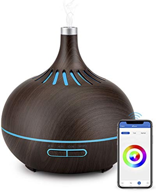 Brilex Humidificador 400ml Ultrasónico Inalámbrico Smart WiFi, Aplicación de Control Funciona con Alexa y Google Home, para Difusor de Aceites Esencia