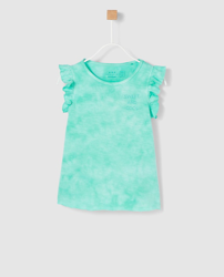 Brotes - Camiseta De Niña En Verde Agua Con Bordado en oferta