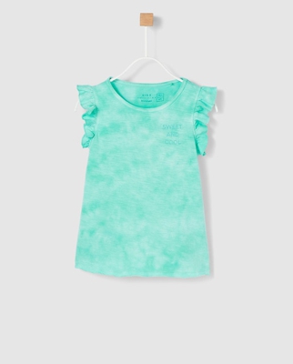 Brotes - Camiseta De Niña En Verde Agua Con Bordado