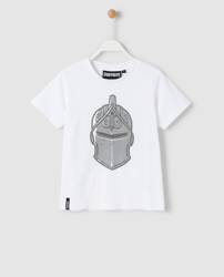 Personajes - Camiseta De Niño Blanca Con Casco Fortnite precio