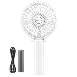 Funme Mini Ventilador de Mano Ventilador Portátil Plegable USB con Recargable 2600mAh LG Batería y 3 Velocidades para Oficina, Hogar Viajes - Blanco precio