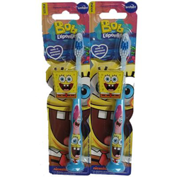 Pack de 2 Cepillos de dientes Tinokou, Modelo Bob esponja en oferta