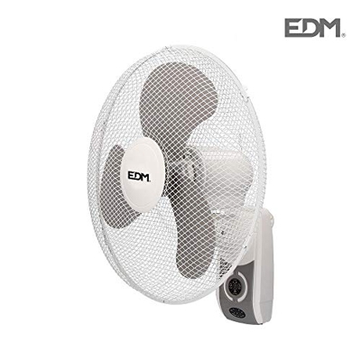 Ventilador de pared 45W 40cm 3 velocidades con mando a distancia EDM 33916