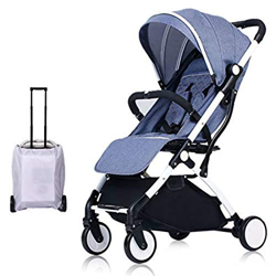 Carro de bebé Silla de paseo ligera y compacta,cochecito de portátil,plegable con una mano,arnés de cinco puntos,ideal para Avión (Azul) en oferta