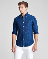 Polo Ralph Lauren - Camisa De Hombre Slim Estampada Azul características