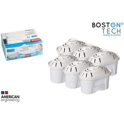 6 Filtros De Agua Boston Tech Hk-102, Compatibles Con Jarras Brita Maxtra