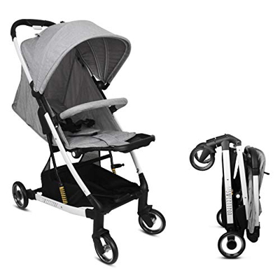 Carrito Bebe Compacto y Plegable -Fácil de Plegar, Desplegar y para Viaje - Comodidad y Ajustable para Bebé y Niño (Nacimiento a 15kg) - Manija, Barra