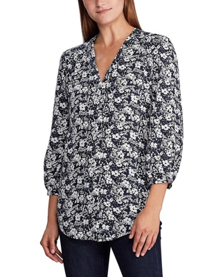 Lauren Ralph Lauren - Blusa De Mujer Con Estampado De Flores Con Manga Larga