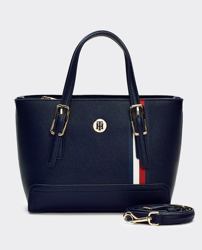 Tommy Hilfiger - Bolso De Mano En Azul Marino Con Asa Larga Regulable en oferta