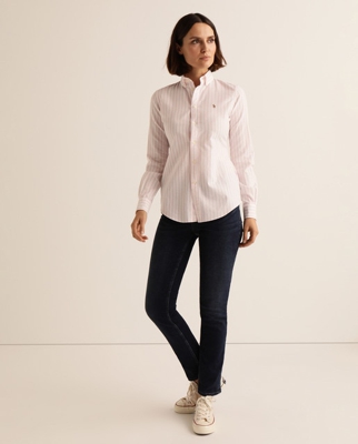 Polo Ralph Lauren - Camisa De Mujer Oxford De Rayas