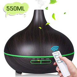 SaponinTree Humidificador Aromaterapia Ultrasónico, 550ML Portátil Difusor de Aceites Esenciales, 7 Color Luz Cambiado, Auto-Apagado, para Hogar, Ofic características