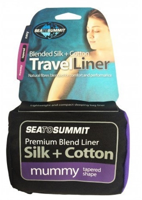 Sea to Summit Silk + Cotton Mummy navy