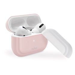 Funda de silicona Puro Rosa + tapa blanco para Apple Airpods Pro en oferta